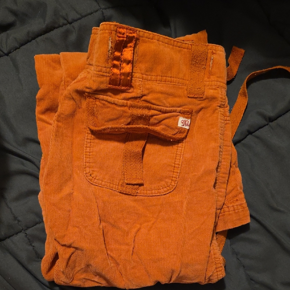 Miss Me Orange Corduroy Cargo Pants M